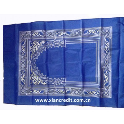 1 piece packing OPP bag Blue color prayer rug without compass