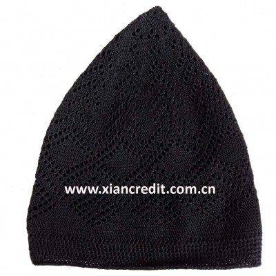 Black kufi hat islam muslim men prayer hat