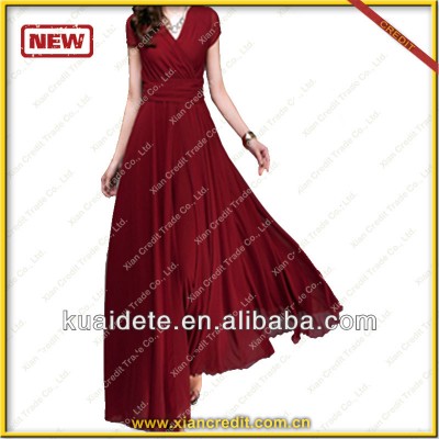 Lowest Price Women plus size silk maxi dress fashion dress KDT7021 on sale